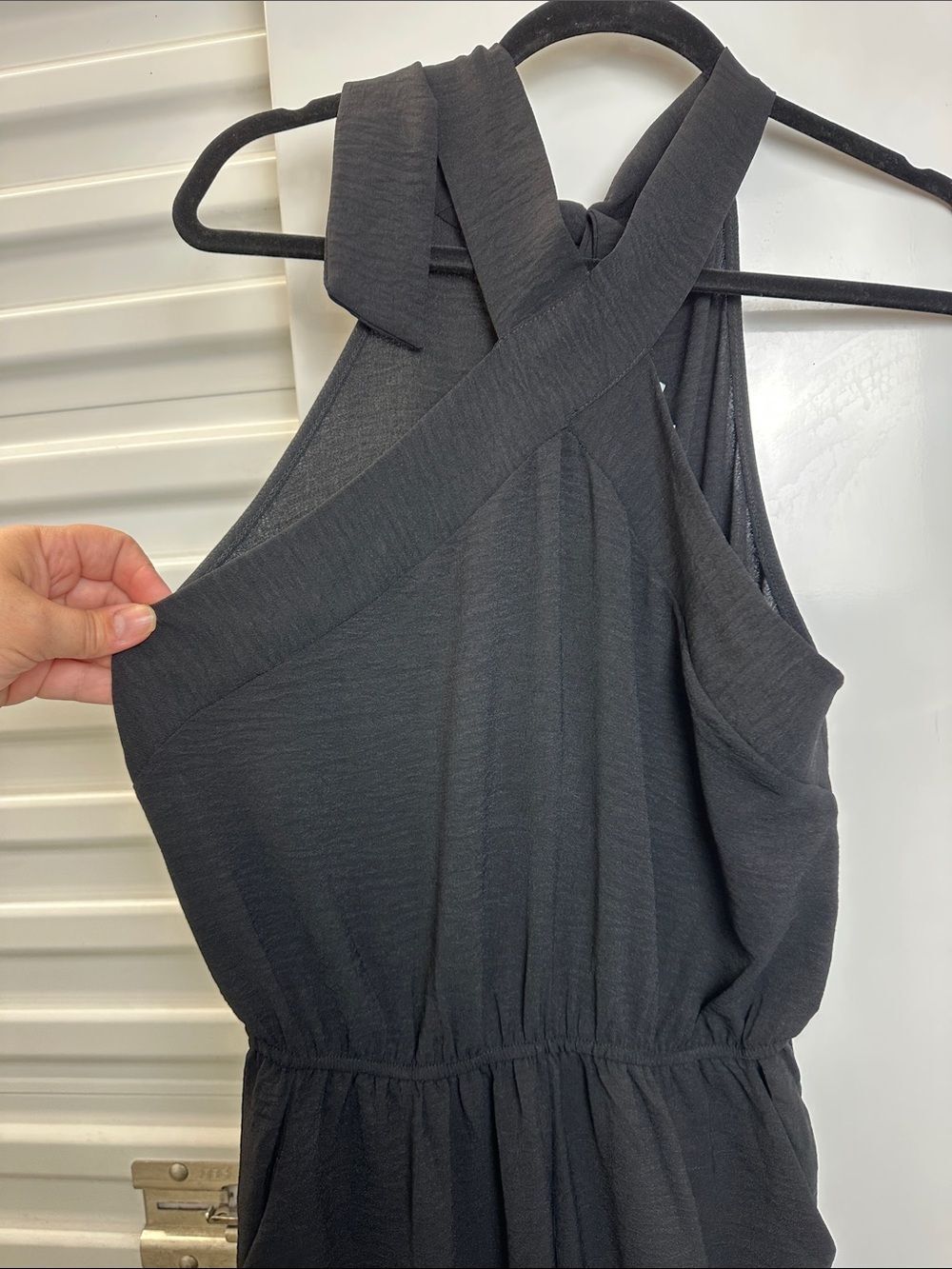 GILLI Black Sleeveless Jumpsuit with Cross-Back Straps